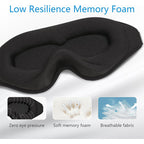 Black eye mask with features highlighted on a white background