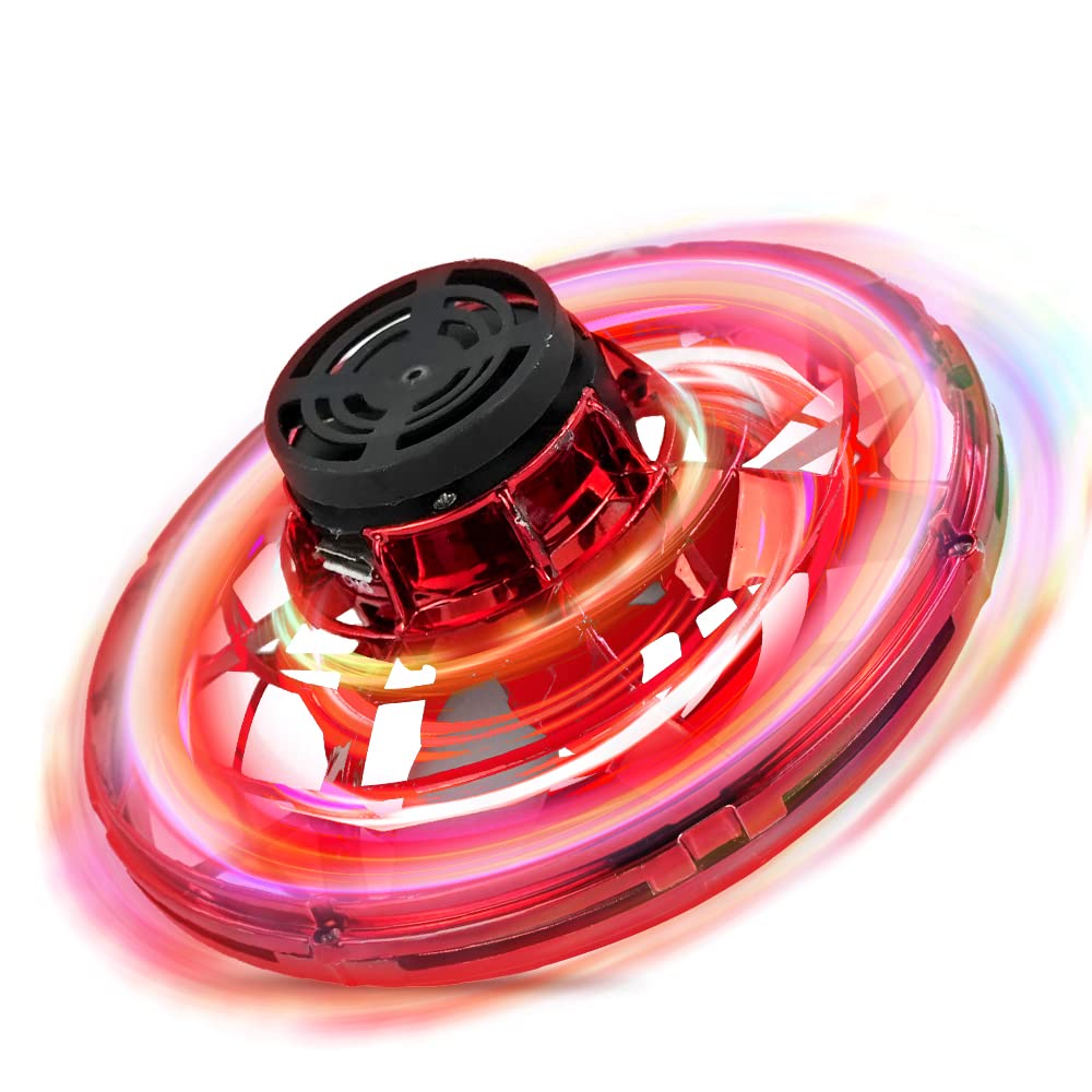 Flying LED Fidget Spinner UFO Drone Toy Stress Reliever, Focus Enhancer, Perfect for Kids & Adults