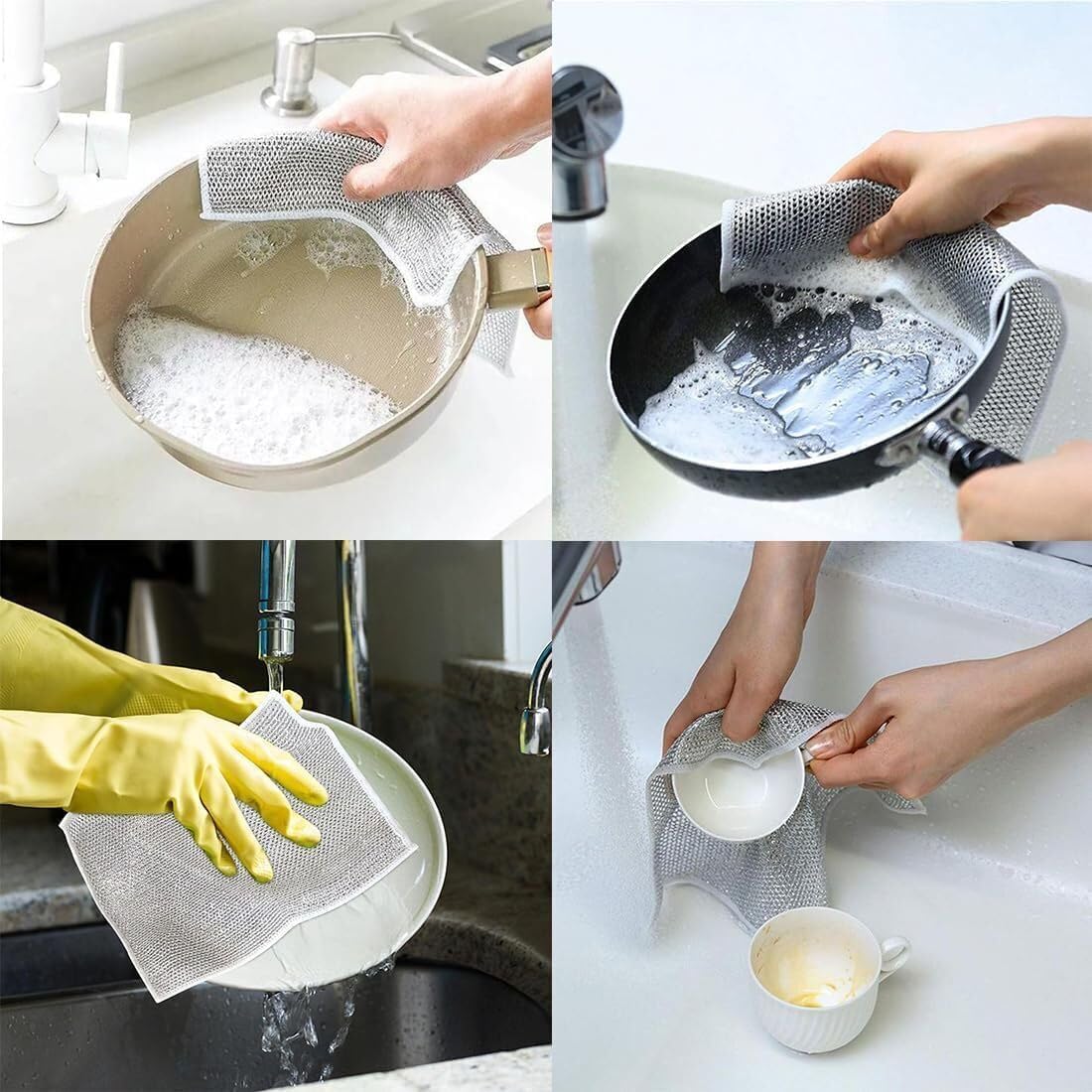 4x Stainless Steel Cloth