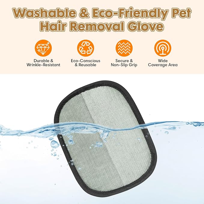 2-Pack Pet Hair Remover Glove