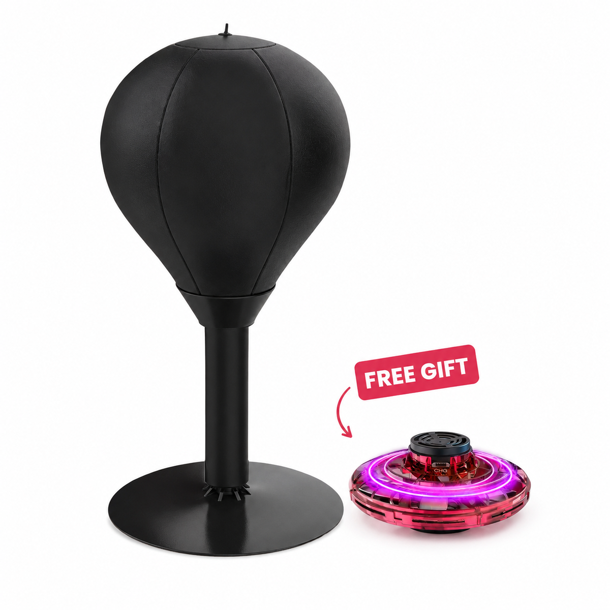 Desk Suction Cup Punching Bag + Free Pump + Free UFO Drone