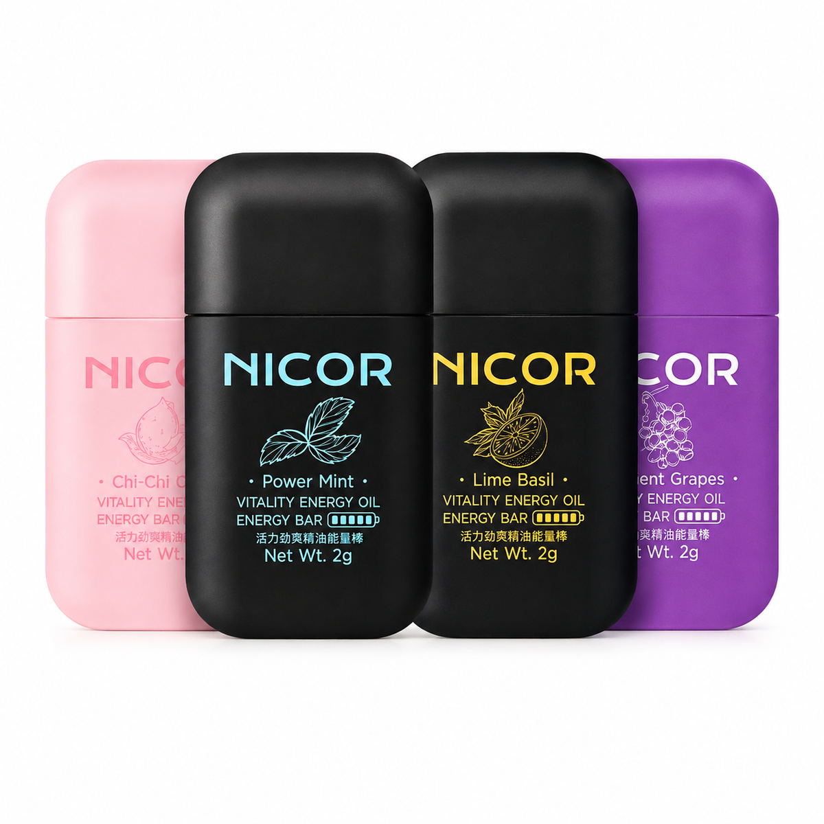 4-Pack Nicor Essential Oil Dual Stick Inhaler