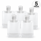 Flat Travel Pouches for Toiletries - 5 Pack