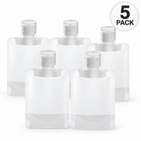 Flat Travel Pouches for Toiletries - 5 Pack