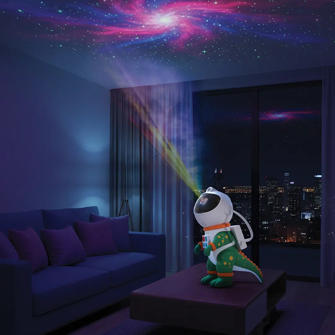 Green Lion Astronaut Night Light Projector