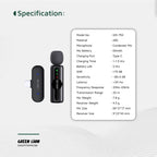 Green Lion GM-75X Microphone 3-Level Noise Cancellation - Black
