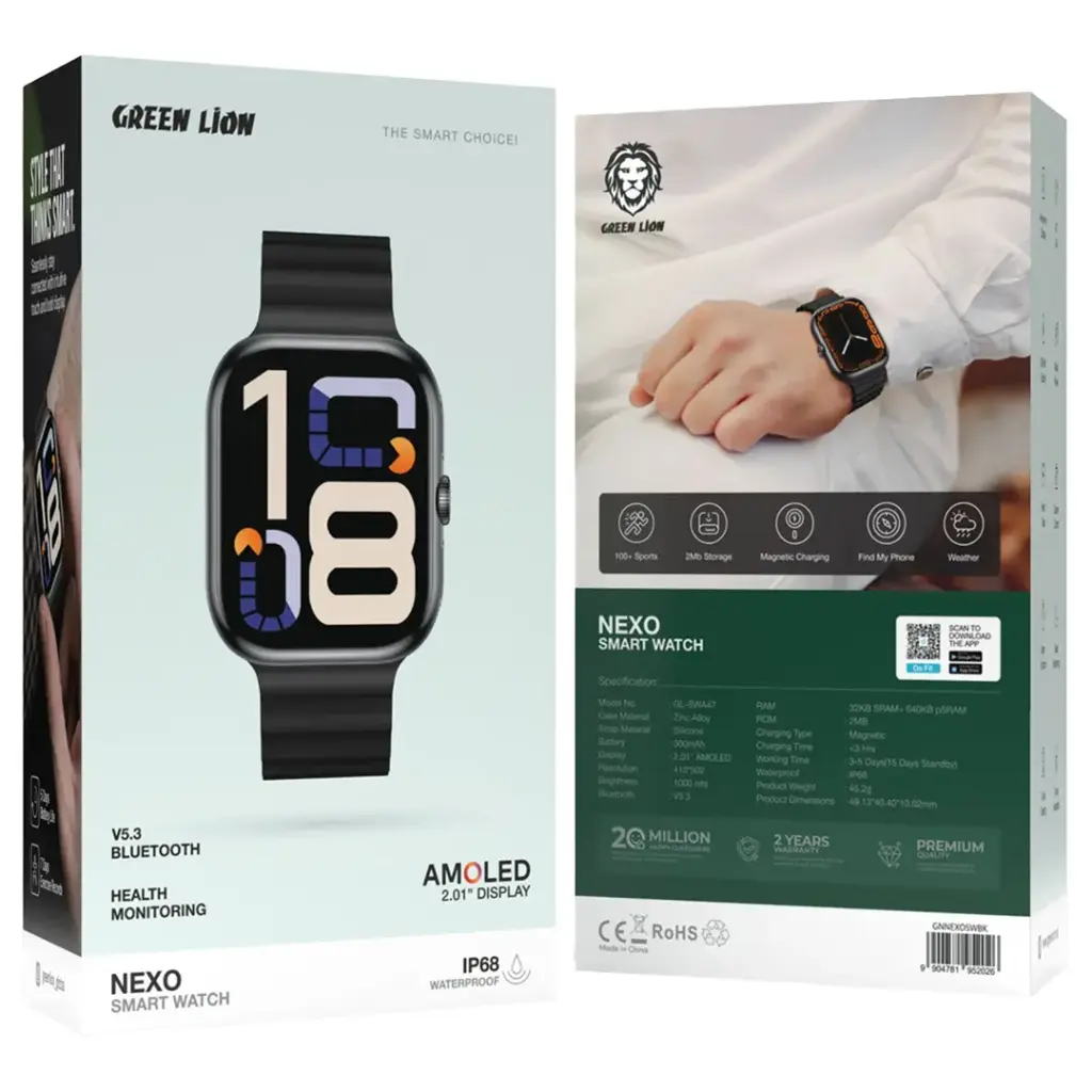 Green Lion Nexo Smart Watch - Black