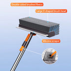 Long handle floor scrub brush with stiff nylon bristles