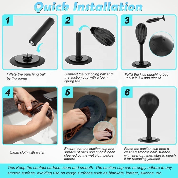 Desk Suction Cup Punching Bag + Free Pump + Free UFO Drone