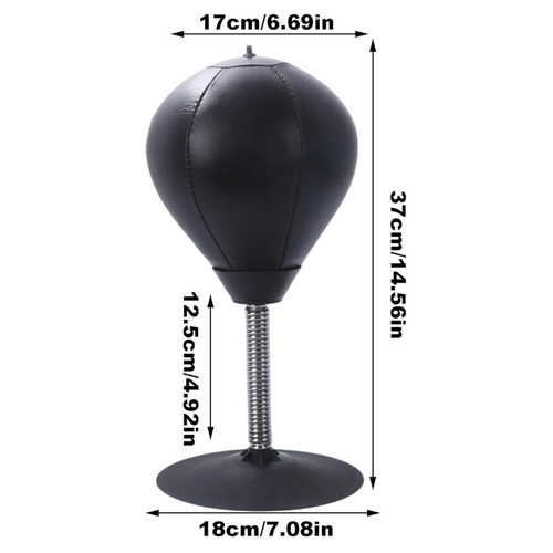 Desk Punching Bag with Suction Cup, Mini Stress Relief Boxing Ball for Adults, Teens & Kids | Includes Pump