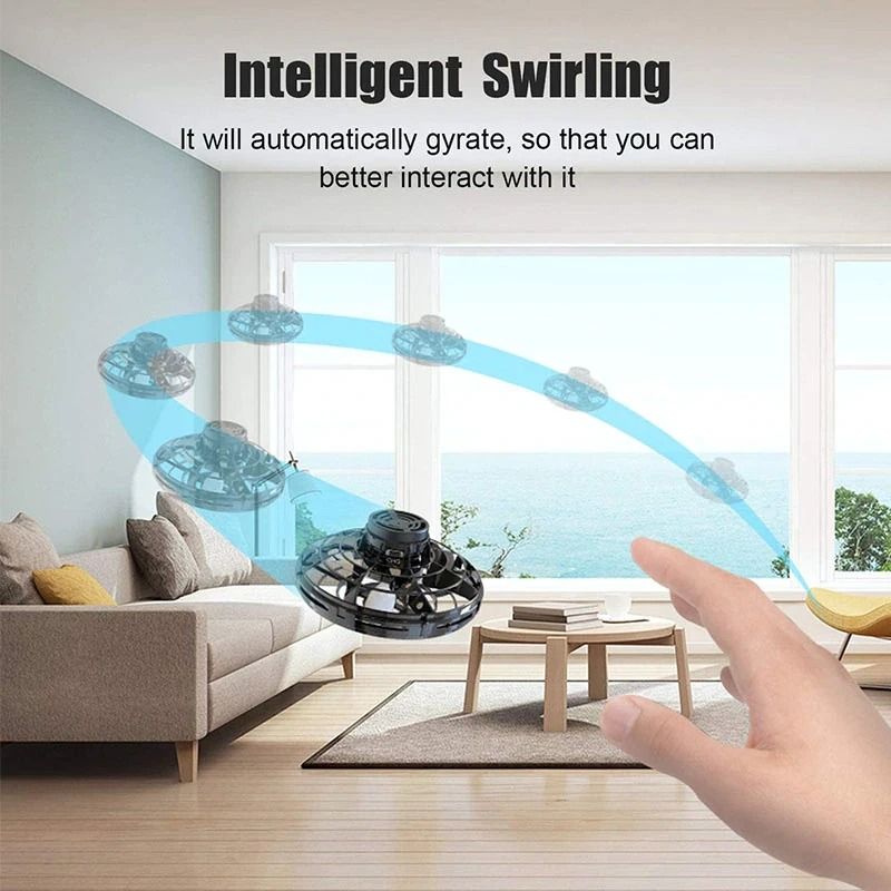 Flying LED Fidget Spinner UFO Drone Toy Stress Reliever, Focus Enhancer, Perfect for Kids & Adults