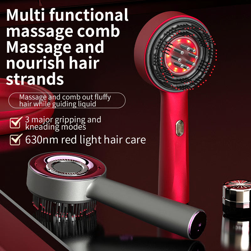 Red Light Therapy Hair Growth Massage Scalp Brush, Electric Vibration Massage Comb, Anti Hair Loss Liquid Oil Applicator
