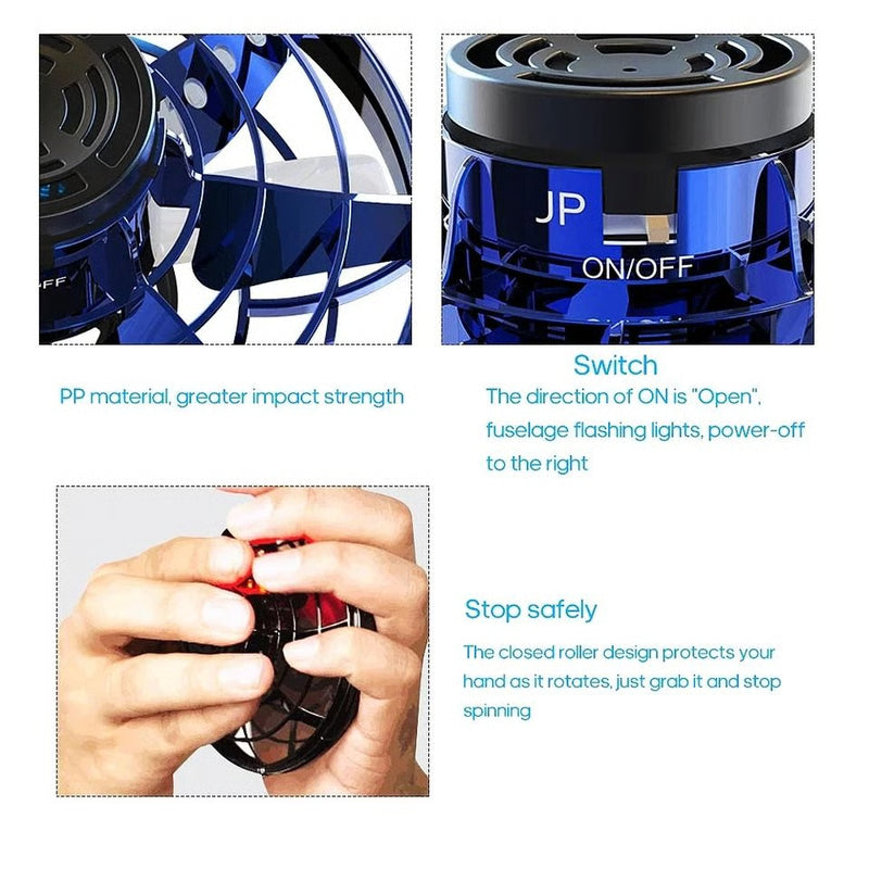 Flying LED Fidget Spinner UFO Drone Toy Stress Reliever, Focus Enhancer, Perfect for Kids & Adults