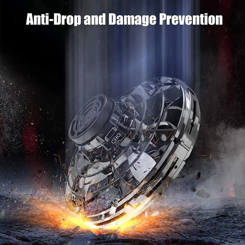 Flying LED Fidget Spinner UFO Drone Toy Stress Reliever, Focus Enhancer, Perfect for Kids & Adults